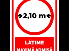 Indicator  2,10 metri latime maxima admisa